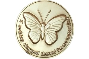 RecoveryChip If Nothing Changed There'd Be No Butterflies Bronze Serenity Prayer Medallion Butterfly Pocket Token