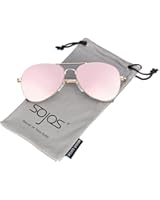 SojoS Cat Eye Mirrored Flat Lenses Street Fashion Metal
