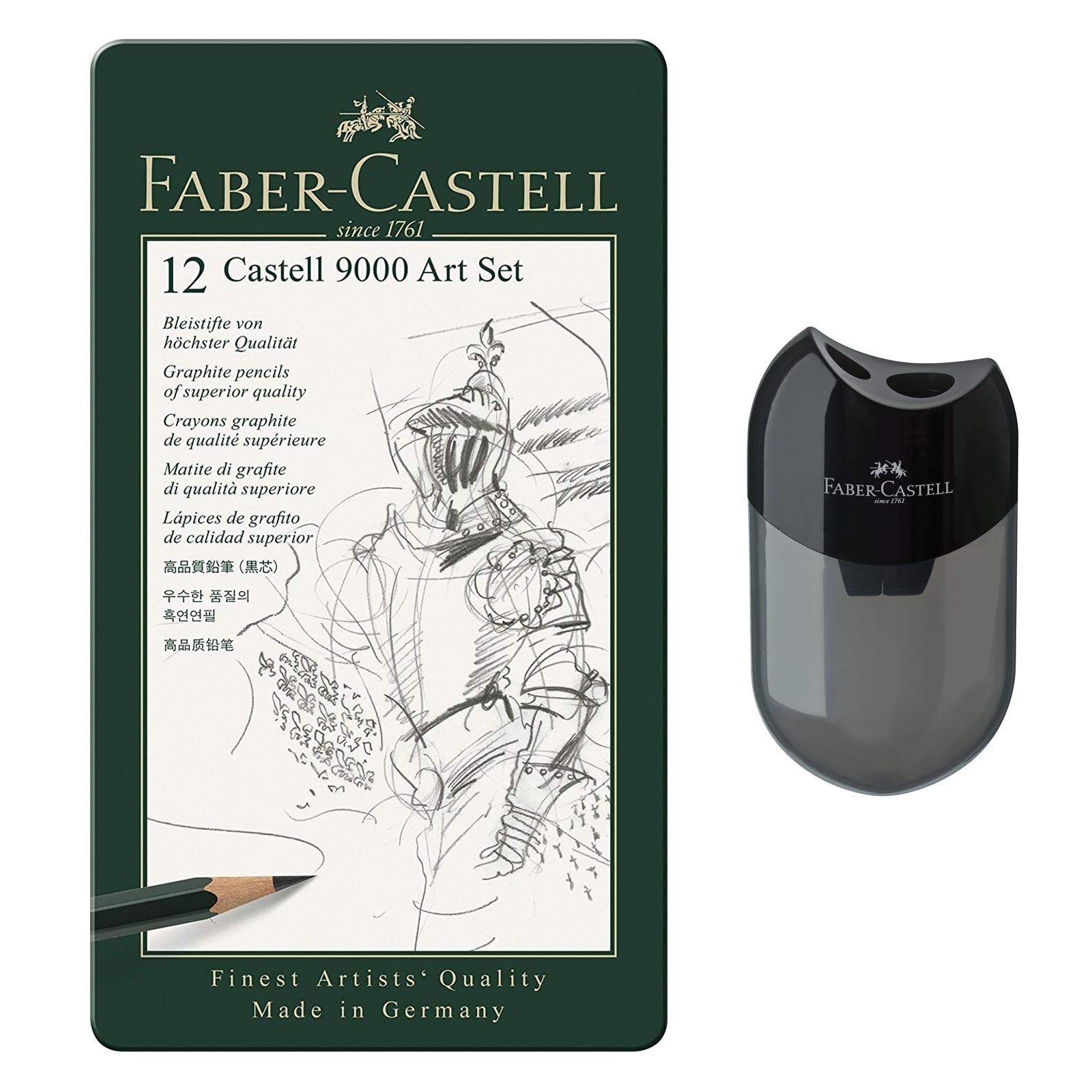 Faber-Castell 119065 – Pencil Castell 9000, Set of 12 Art Set, Contents 8B – 2H