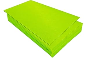 JTNOHX Stiff Felt Sheets, 32 Pcs Felt Fabric, 7"×11.3" Color Felt for Crafts, Craft Felt Square for for Sewing Embroidery Handwork and Festivals Party (Lime green)