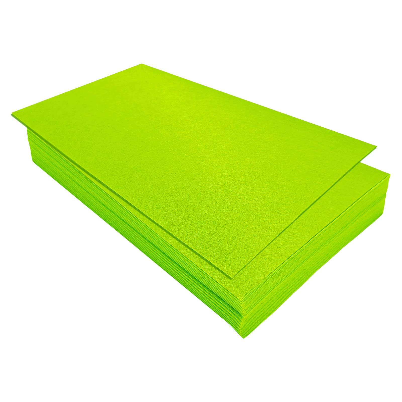 Jtnohx Stiff Felt Sheets, 32 Pcs Felt Fabric for Crafts, 17.78×28.7cm Colour Fabric Square for Art and Craft DIY Supplies(Lime Green)