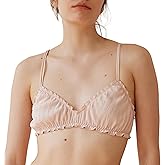 FREELASS Women's Wireless Bralette, Wavy Triangle Bra Comfort Padded for A-BCup
