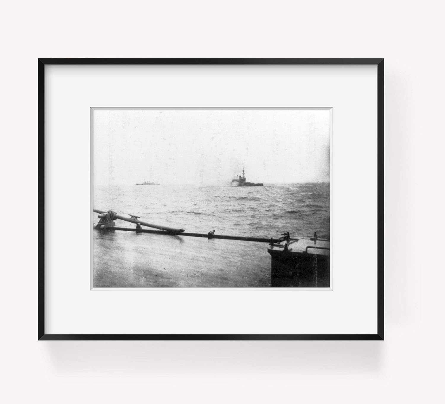 Photographs - INFINITE PHOTOGRAPHS 1898 photograph of U.S.S. OREGON engaging shore batteries at Santiago de Cuba