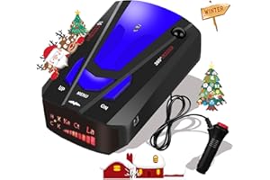 YOCVIKEY Newly Driving Aids, Updated 360 Degree Automatic Car Monitoring RadarDetector, Real Time Vehicle Speed Alert System, Voice Alert for Speed, Colour Icon Display, Automatic Silent Memory, Blue RD-A002