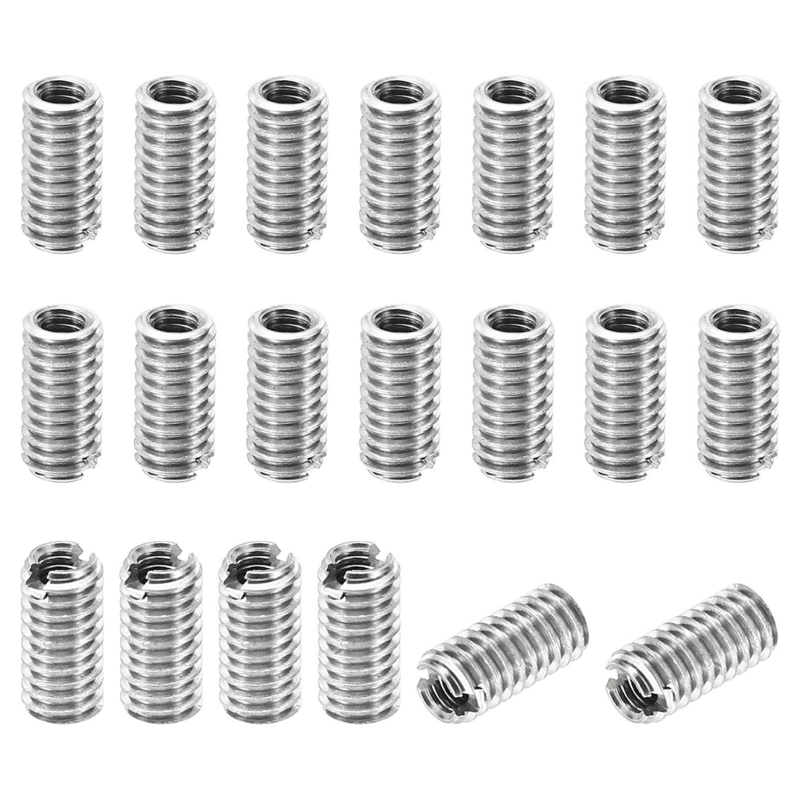 PATIKIL Thread Adapters Sleeve Reducing Nut, 20 Pcs M4x0.7 Male to M2.5x0.45 Female Repairing Insert Nut Screw Reducer Stainless Steel Fastener 8mm