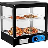 23.6" MLGBZ 1000W Pizza Warmer Food Warmer Display Countertop 2-Tier with LED Lighting,Glass Door,Adjustable Shelves,Electric