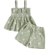 Kaipiclos Infant Baby Girl Clothes Outfits Daisy Print Ruffle Sleeve Shirt Tops Shorts Baby Summer Outfit 3 6 12 18 24 Month