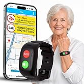 SecuLife SOS Wristband for Seniors with Fall Detection &mdash; Alerts Go Direct to Family, No Call Center | One-Button Simplicity, GPS Tracking, Geofencing, 2-Way Calling, Waterproof Medical Alert