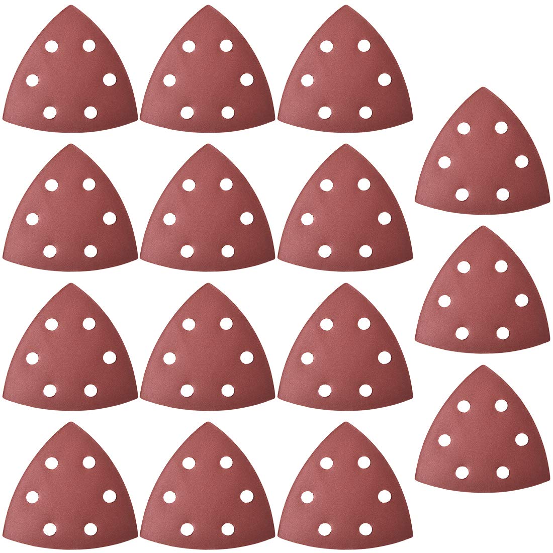sourcing map Detail Sander Sandpaper, Triangular Sanding Paper, Hook and Loop Sanding Pads, Triangle Oscillating Multi Tool, 600 Grits 6 Holes, 15pcs