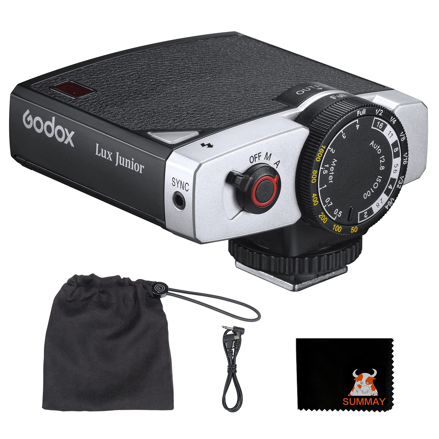 Godox Lux Junior Retro Camera Flash With Auto Flash and Manual Flash Mode, Compatible With Various Kinds of Cameras, Such As Canon, Nikon, Fujifilm, Olympus, Sony, etc.