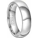 CROWNAL 4mm 6mm 8mm Black Hammered/Polished Domed Tungsten Wedding Couple Bands Rings Men Women Engraved I Love You Size 5 To 17