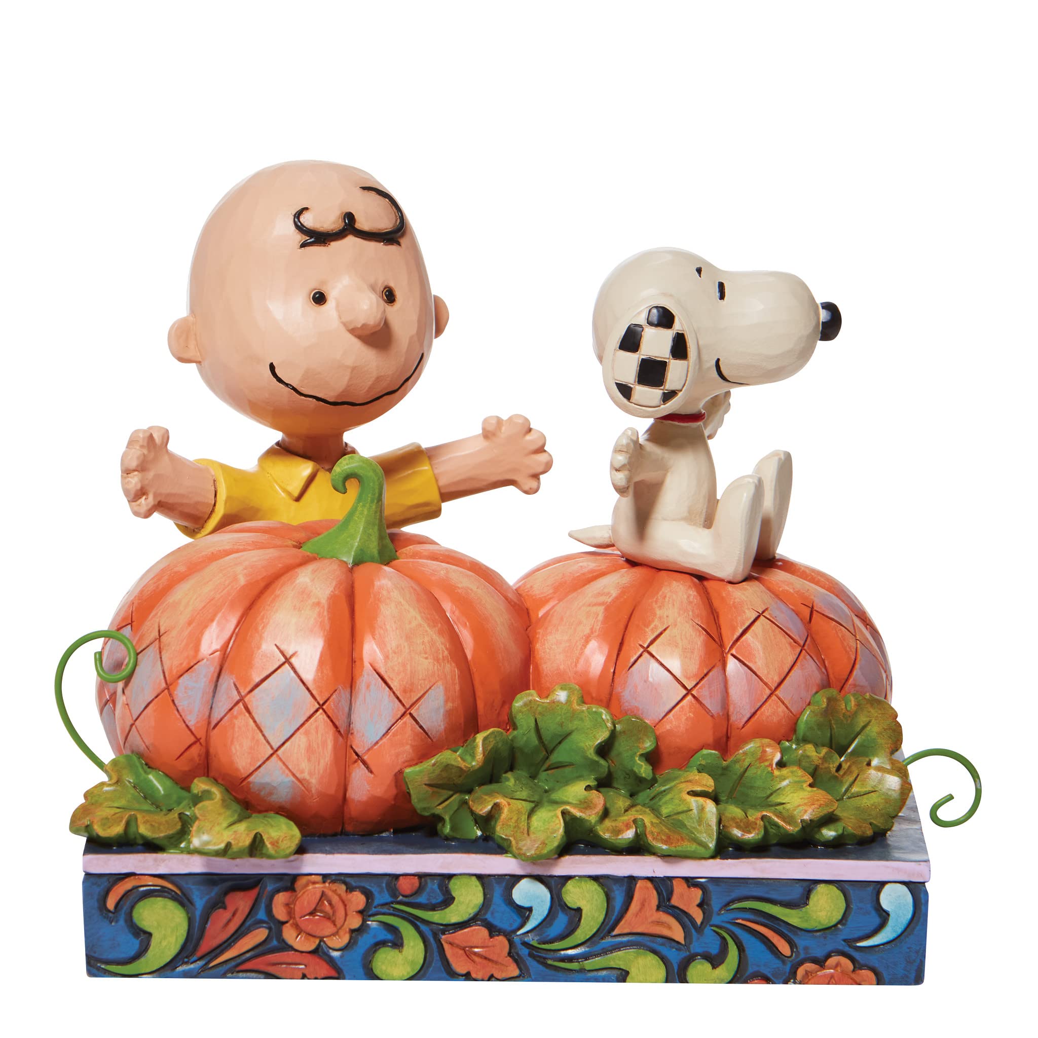 Enesco Peanuts by Jim Shore Charlie Brown and Snoopy in Pumpkin Patch Figurine, 4.5 Inch, Multicolor — image 1