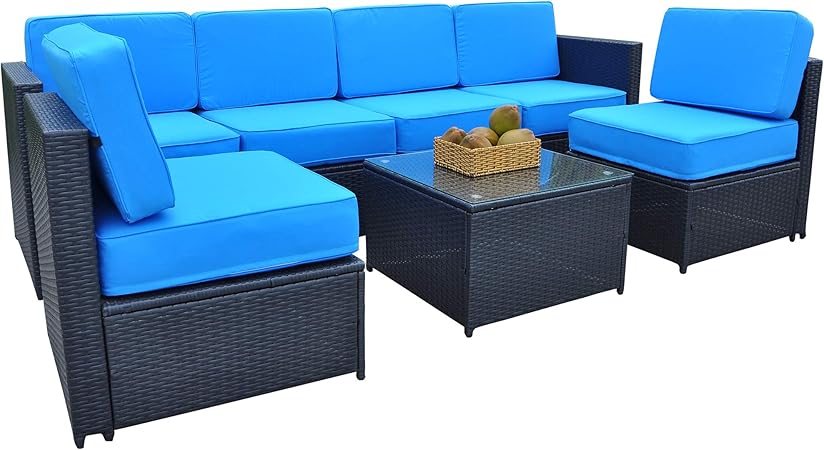 Amazon Com Mcombo Black Patio Furniture Sectional Set Outdoor