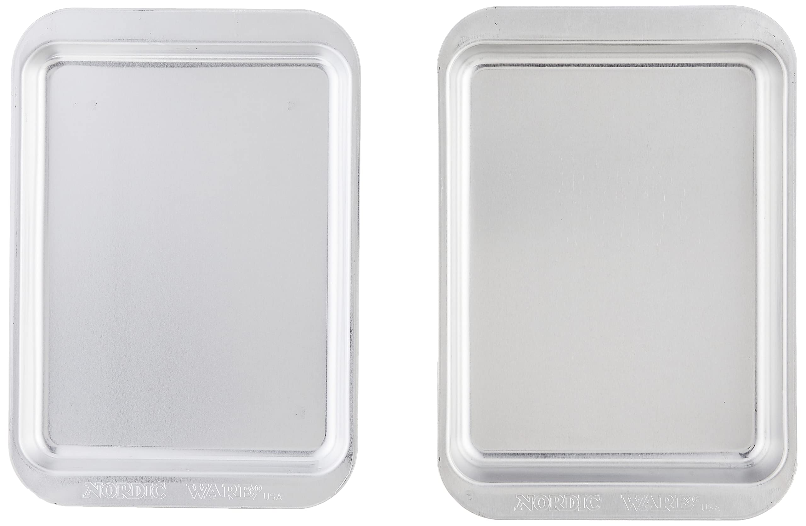 Nordic Ware Naturals 3 Piece Compact Pan Set, Toaster Oven, Counter Ovens, Air Fryer and Broiler Safe, Size for 1-2 Portions - Includes Baking Sheet, Broiling Rack and Rectangular Pan