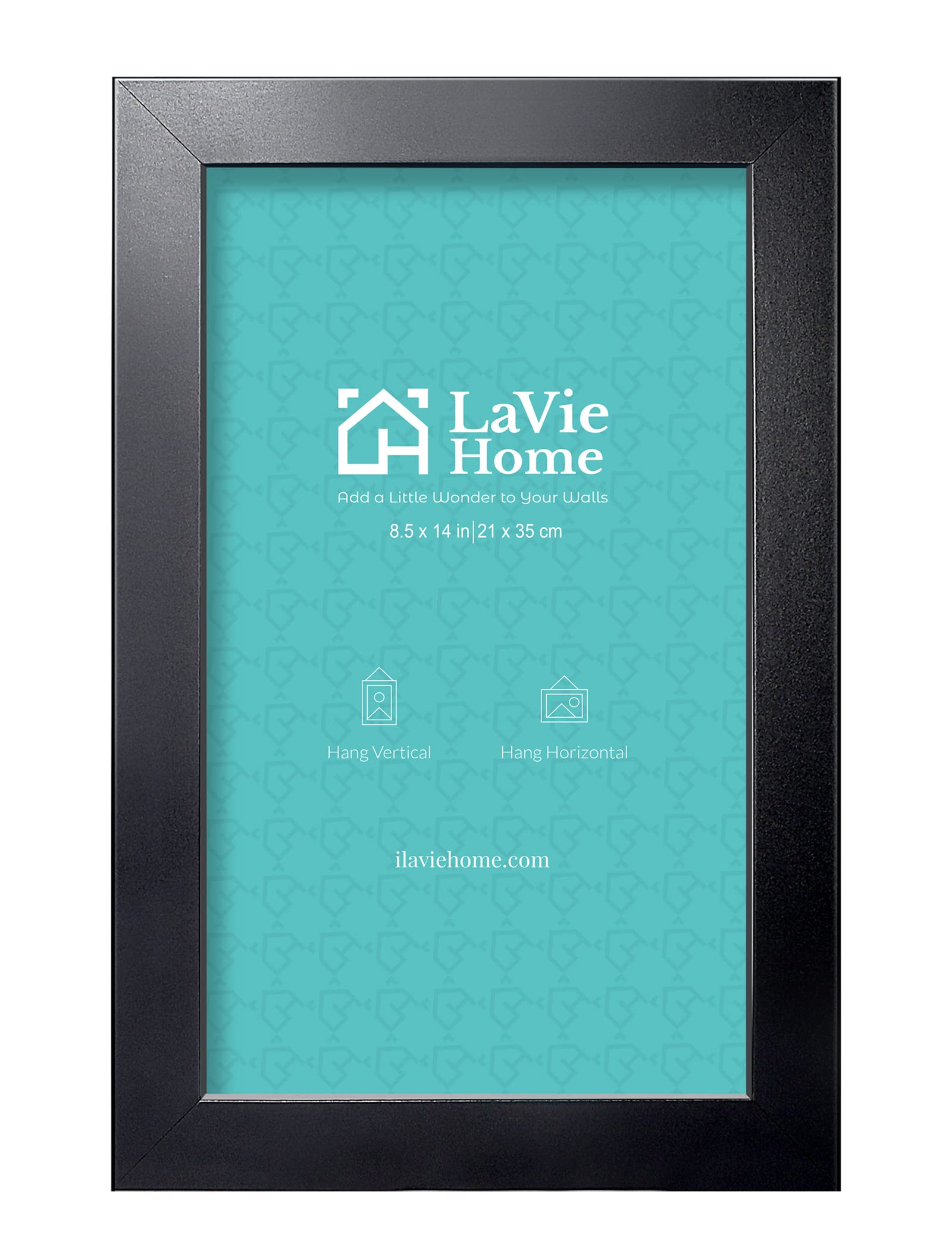 Photo 1 of LaVie Home 8.5 x 14 Picture Frame Black, Legal Paper Size Wood Poster Frame with High Definition Plexiglass, Horizontal or Vertical Wall Certificate Frame Suitable for Legal Sized Document, 1pc