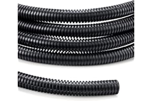 YCLYC 1/4 inch 10ft Wire Loom, Black Split Loom, Outdoor Cord Protector, Flexible Wire Conduit Automotive, Wire Protector Tubing