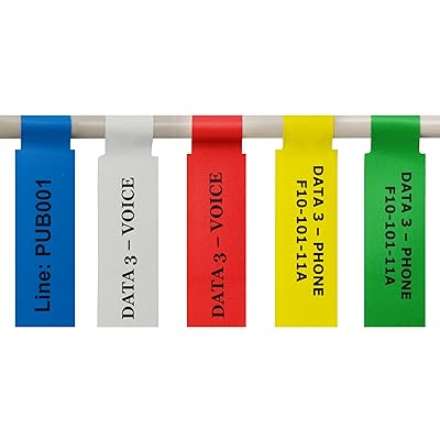 Mr-Label US letter Sheet Self-adhesive Cable Label - Waterproof | Tear Resistant - with Free Print Tool - for Laser Printer 10 Sheets 300 Labels, 5 assorted colors