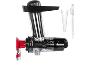 KITOART Masticating Juicer Attachment for KitchenAid Stand Mixer, Masticating Juicer, Slow Juicer Attachment for KitchenAid All Models Stand Mixers,Black