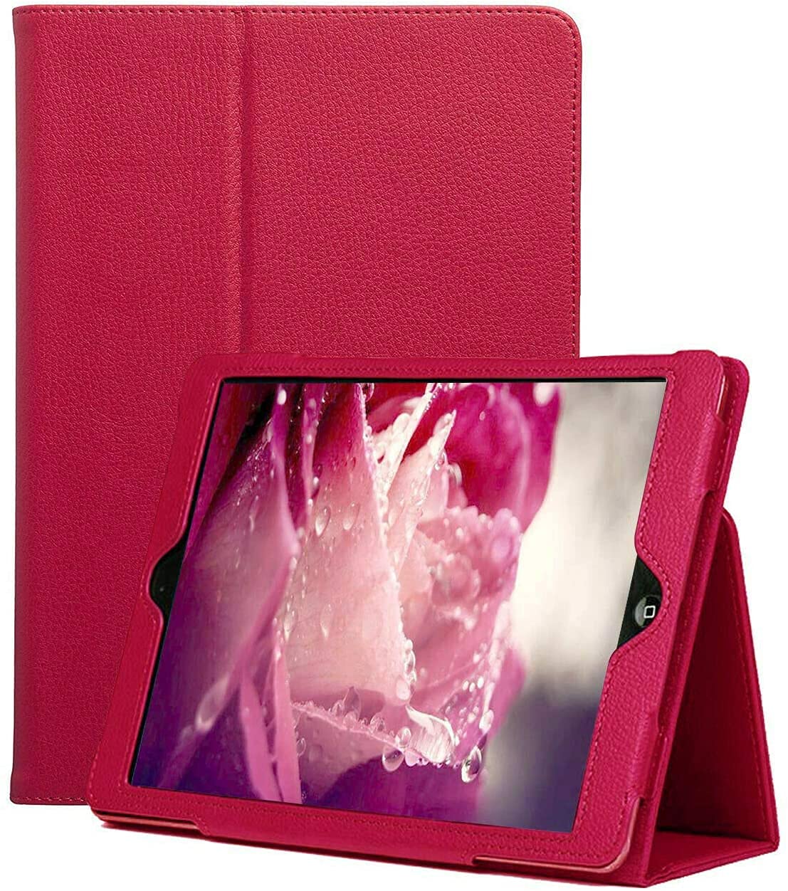 Leather flip case folio cover for apple iPad Air 9.7" 1st Generation Model A1474,A1475 (Pink)