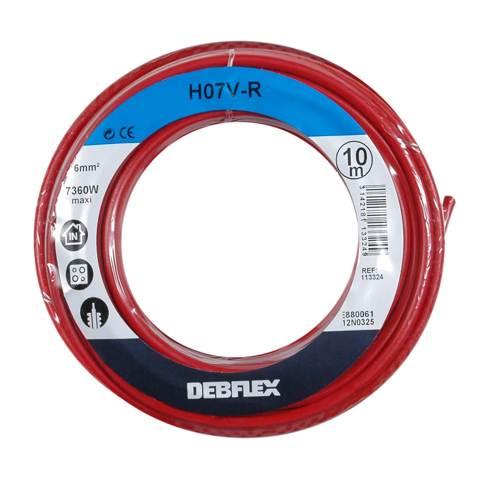 Debflex 113324 Cable Reel HO7V-R 6 10 m Red