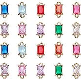 LEGENTLISUR 20Pcs Crystal Birthstone Charms Connector Charms for Earring Making 10 Styles Crystal Pendants for DIY Jewelry Necklace Earring Bracelet Accessories