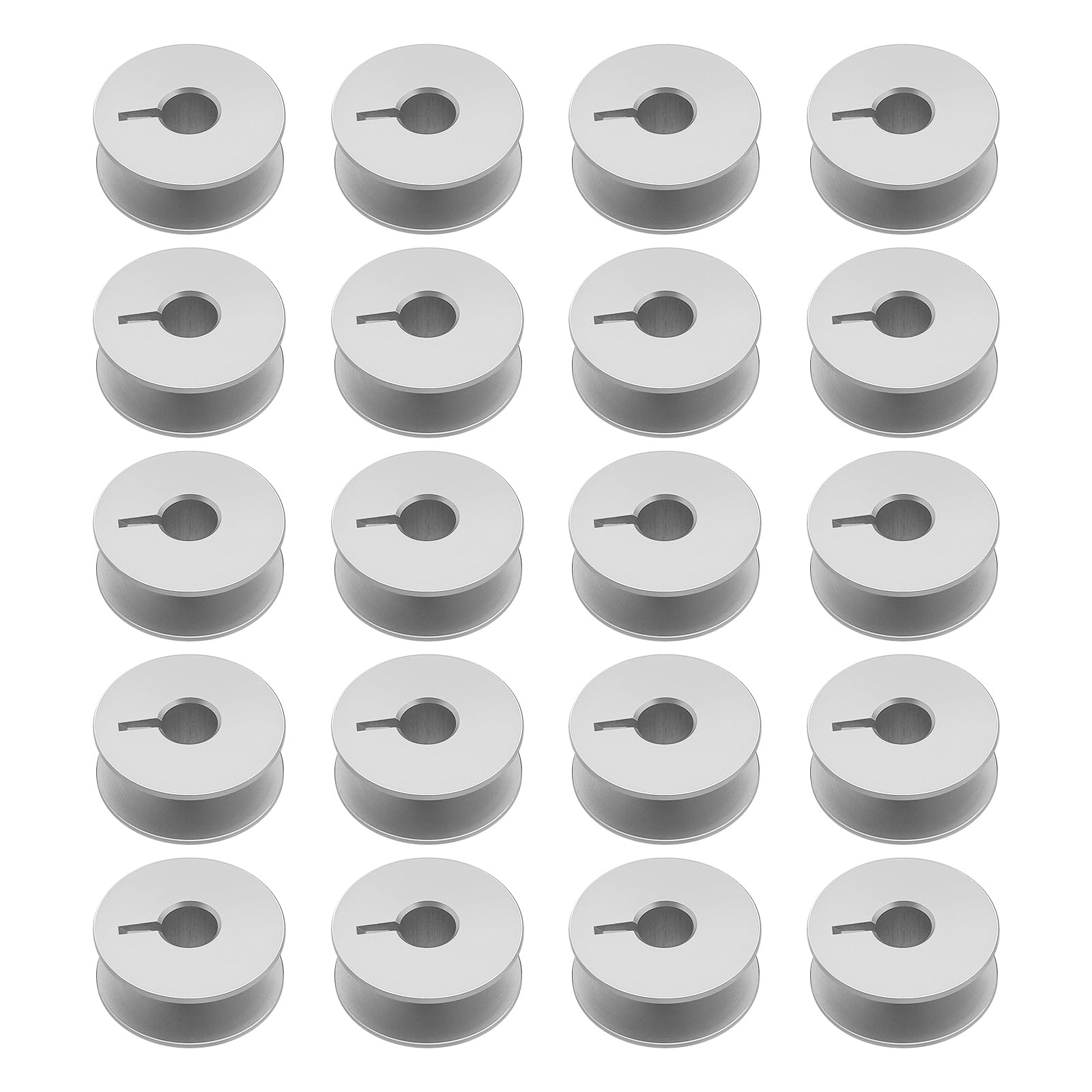 OTOTEC 20Pcs Slotting Metal Bobbins Aluminium Alloy Sewing Machine Lock Cylinder Compatible with Pfaff Home and Industrial Sewing Models 21x8.8mm