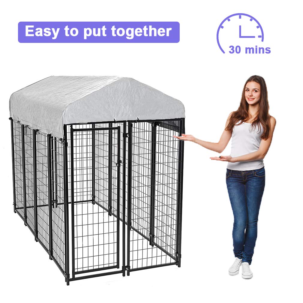 8'x4'x6' OutDoor Heavy Duty Playpen Dog Kennel w/ Roof WaterResistant