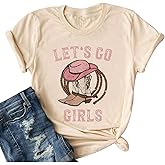 Western Cowgirl Shirts Let's Go Girl Shirt Cowboy Hat Boots Short Sleeve Tops