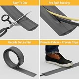 D-Line 1.8m Floor Cable Cover Grey 17x9mm Inner Channel Ribbed Base view 2
