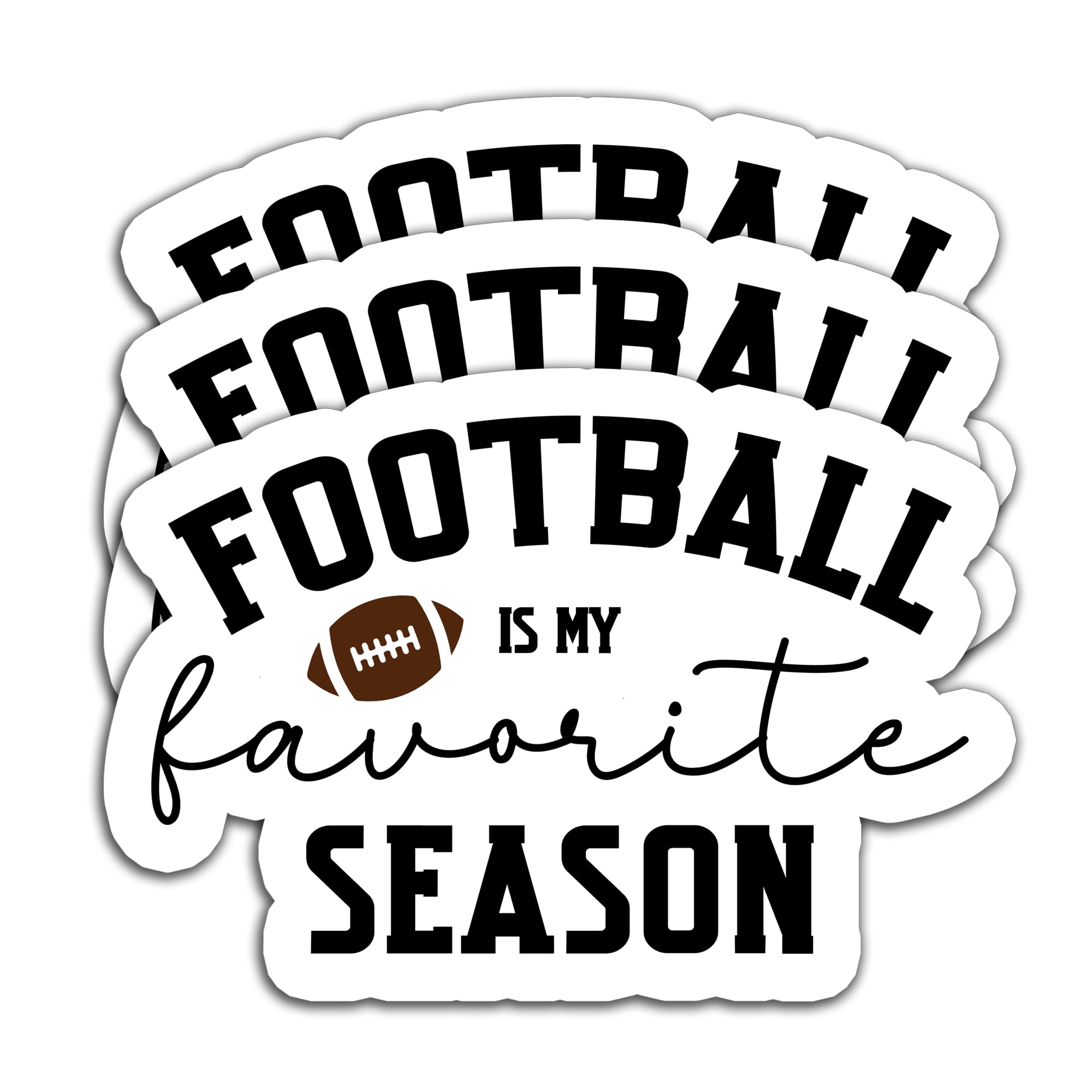 Photo 1 of (6pcs) Football Stickers – Football is My Favorite Season Sticker, Waterproof Vinyl Decal for Laptop, Water Bottle, Tumbler, Scrapbook, Phone Case, Book – for Boys, Girls, Fans, 3" x 2.1"