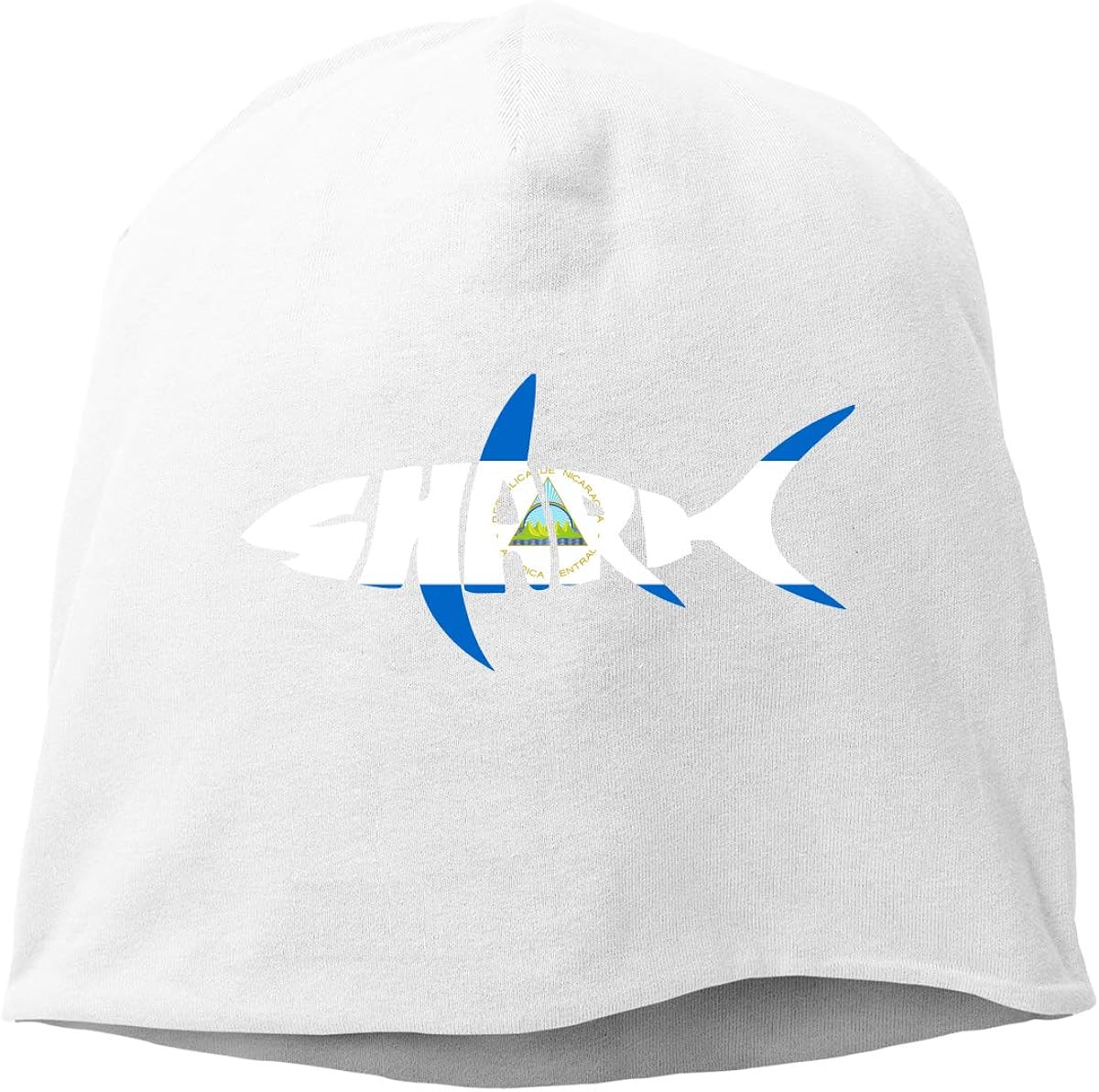 Nicaragua Flag Shark Letter Beanie Skull Cap for Women and Men - Winter Warm Daily Hat