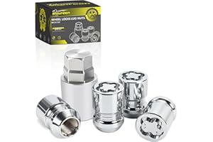 MAUREEN Wheel Locks | Wheel Locks Lug Nuts | M12 x 1.50 Locking Lug Nuts| Fit for Honda Civic Accord Toyota Tacoma Camry Corolla Acura Chrysler Hyundai Kia Lexus Mazda and more 13/16" Hex Key Cone Seat, 24157
