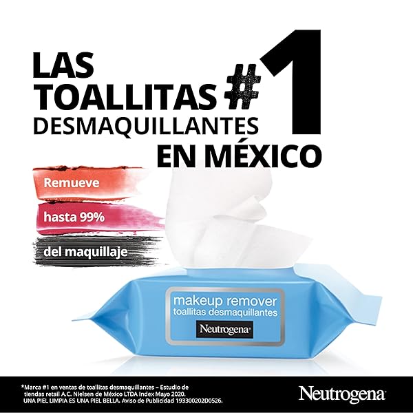 NEUTROGENA MAKEUP REMOVER FACIAL CLEANSING TOWELETTES, DAILY FACE WIPES TO REMOVE DIRT, OIL, MAKEUP & WATERPROOF MASCARA, GENTLE, ALCOHOL-FREE, 25 CT