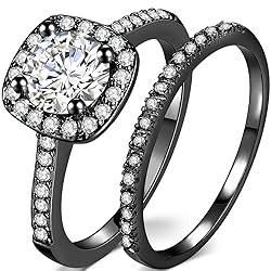 Silver Rose Gold 2 Carat Wedding Engagement