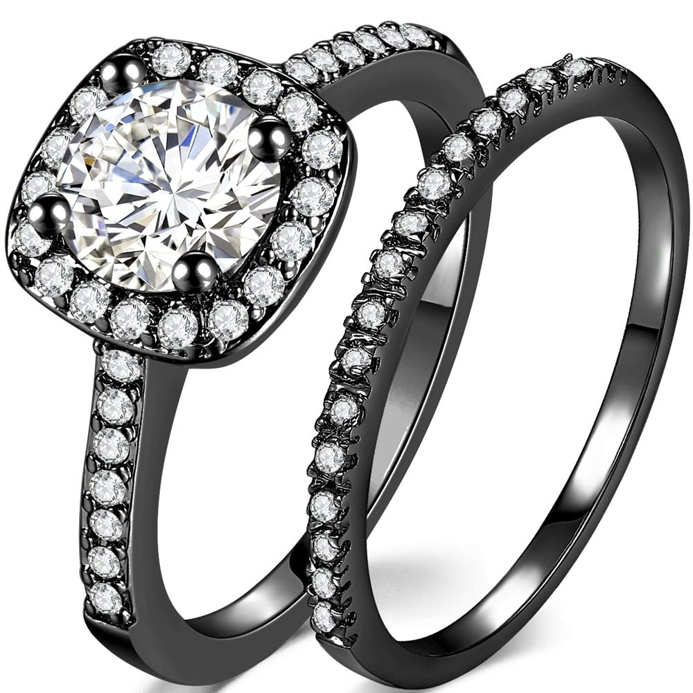 Silver Rose Gold 2 Carat Wedding Engagement