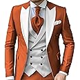 TUXBURNTXZ Mens 3 Piece Suits Slim Fit Tuxedo for Men Wedding Prom Suits Fashion Formal