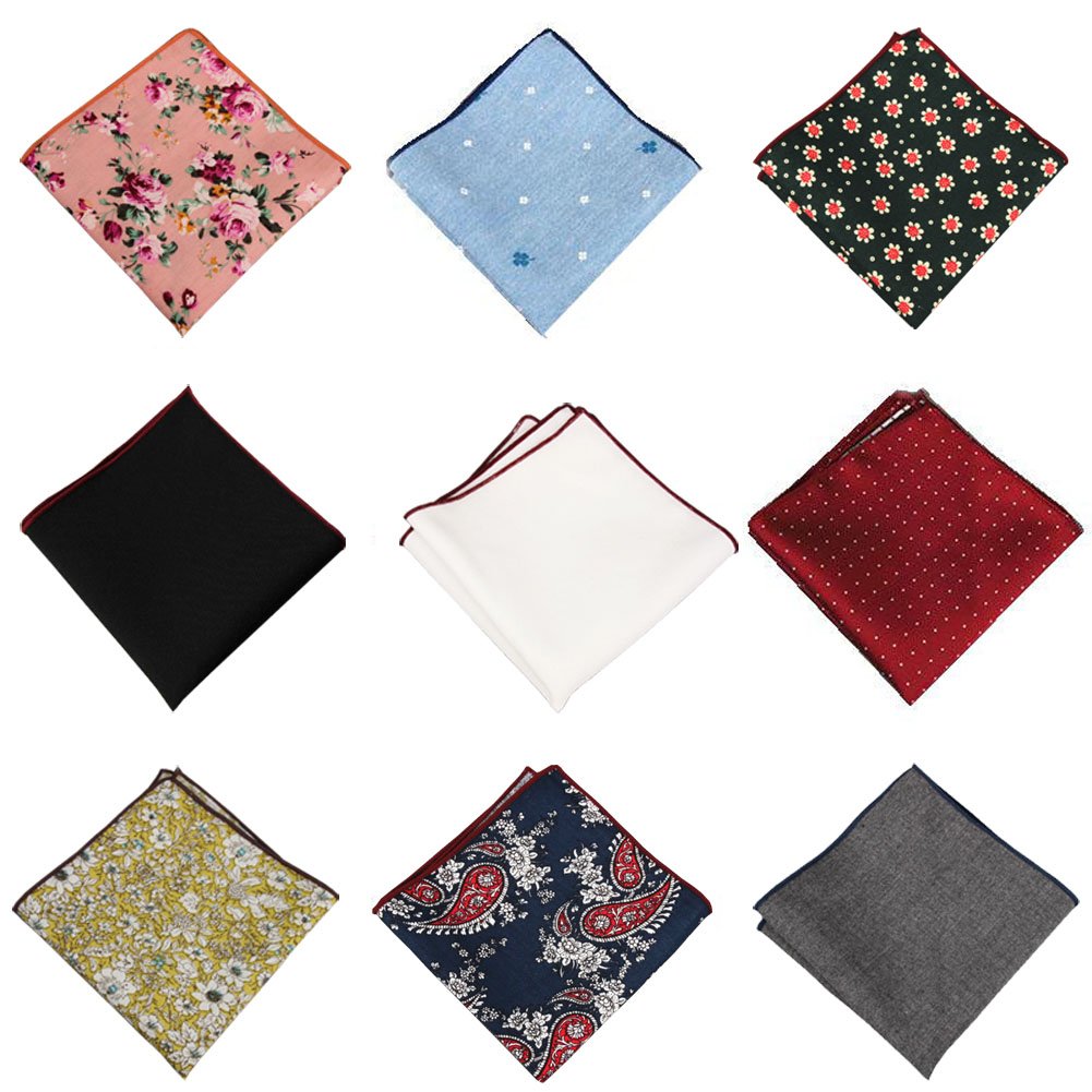 Buy 9pcs Men's Handkerchiefs,Men Pocket Square,Mens Cotton