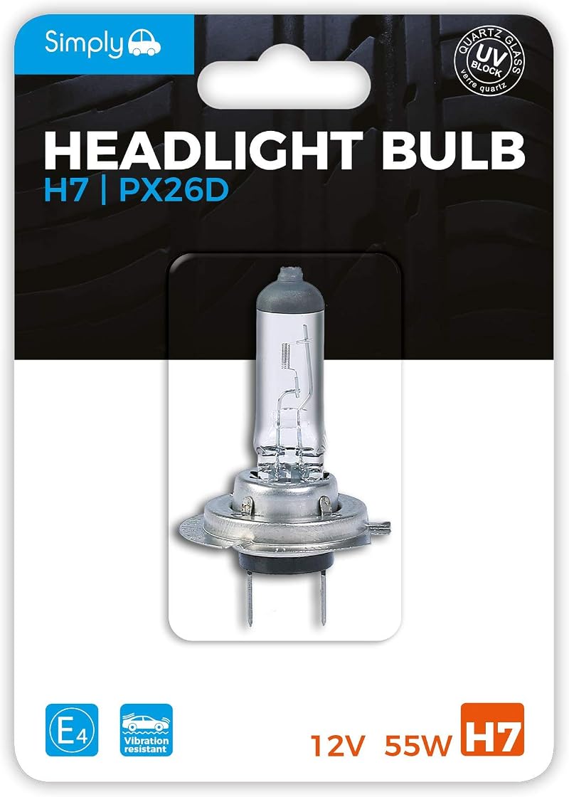Simply S499BL H7 Headlight Bulb 12V 55W UV Filter ECE R37 Blister Pack