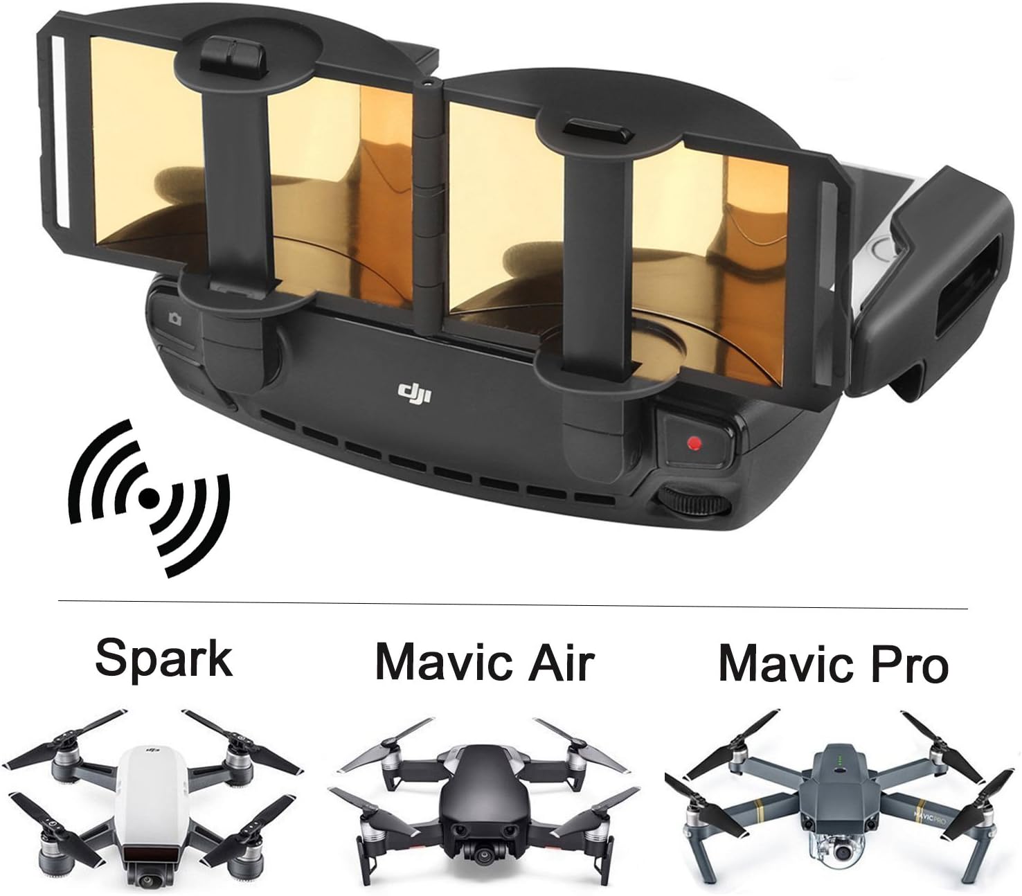 Tmalltide Foldable Signal Booster,Air Spark Signal Booster DJI Mavic Pro/Mavic Air/Spark Controller Signal Booster Range Extender (Gold)