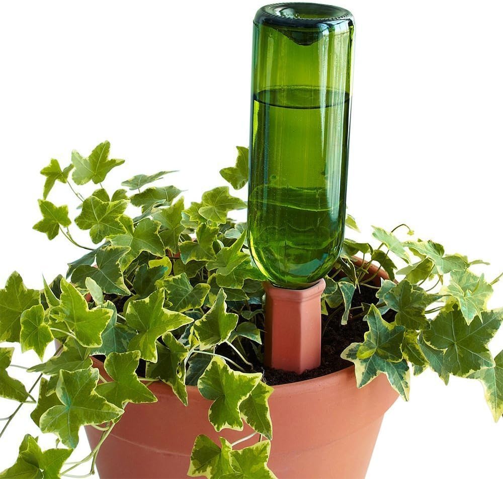 Amazon Com Skemix Set Of 4pcs Plant Waterer Spikes Vacation Watering Stakes Works With Wine Bottles Ceramic Terracotta Automatic Drip Irrigation System For Garden Home Indoor Or Outdoor Plants