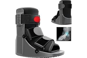Braceapedia Rapid Recover Short Walking Boot, Fracture Boot, Medical Grade Fracture Foot & Ankle Support Brace Adjustable Air Pump, Sprain & Injury Recovery, Post Op Shoe, For Injured Foot, Large, Black