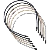 YBEATY 6 Pcs Skinny Multicolor Headbands Women Thin Headband Plastic Sparkly Hair Accessories Classic Hair Band Adjustable Hairbands for Women Men Boys Girls Teens Style Solid Colors