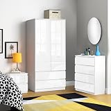 Blisswood High Gloss Bedroom Furniture Set 2 Door Wardrobe & Drawers view 3