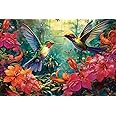 1000 Piece Puzzle for Adults - Hummingbird Garden | Wooden Jigsaw Puzzles 1000 Pieces | Decorations DIY Leisure Game Toy Gift for Family Friends| Difficult Puzzles Size 29 x 20 inches