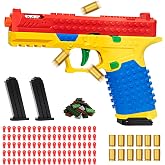 Spcozgil Automatic Shell Ejecting Toy Gun Pistol, DIY Building Block Toy Guns, Mini Blaster Gun, Shooting Games STEM Toy Gun, Gifts for Halloween Christmas Birthdays