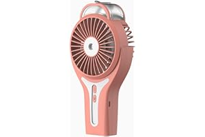 Sunneday Misting Fan | Handheld Fan with Water Mist | Rechargeable Cooling Spray Fan | Coral Bell