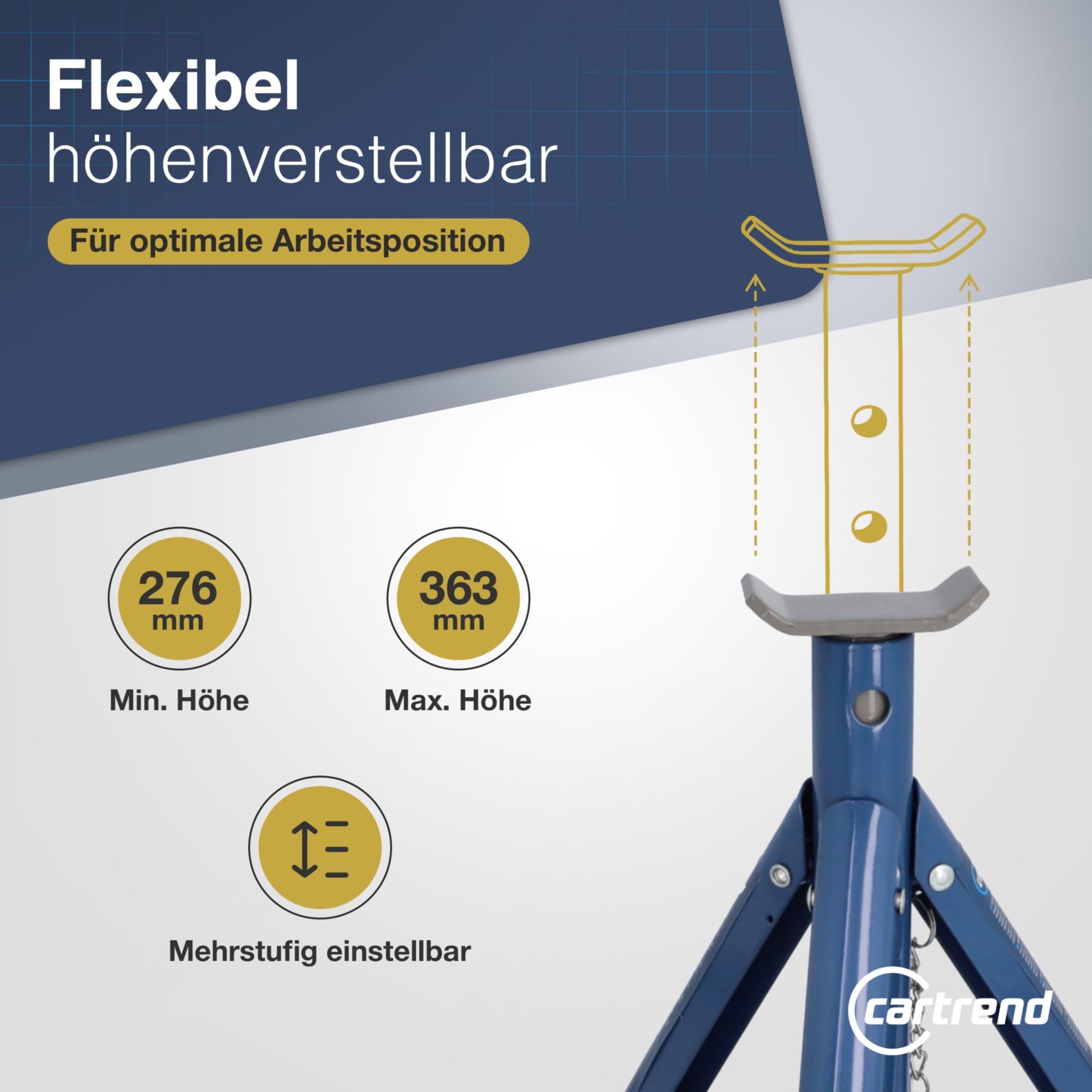 CARTREND 50290 Unterstellbock Abstellbock 100mm 100mm 270mm manuell 1.77kg 4