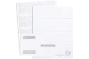 DUTYMARK Blank W2 4-Up Horizontal Tax Forms 2025, 25 Employee Set, Designed for QuickBooks Online and Accounting Software, with Back Instructions, 25 Self Seal Envelopes Included, 4 Down Forms