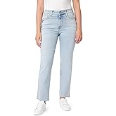 kensie Jeans Women's The Allie Vintage Luxe High-Rise Slim Straight Raw Hem 27-Inch Inseam, Sizes 0-24