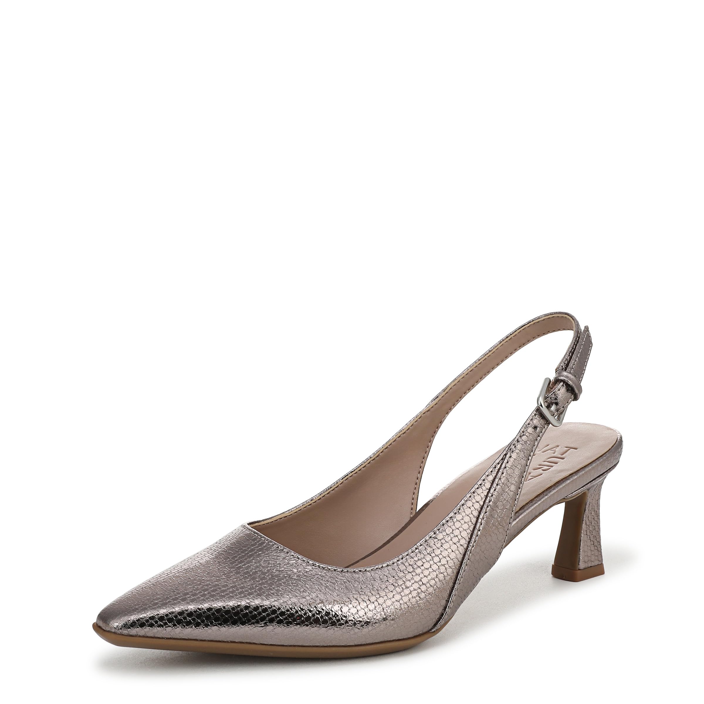 Naturalizer Womens Tansy Pump Patina Pewter Faux Leather 6 M